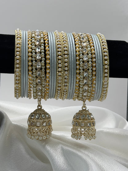 2.8 Jhoomar Metal Bangles Set