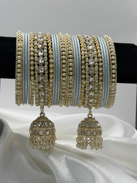 2.8 Jhoomar Metal Bangles Set