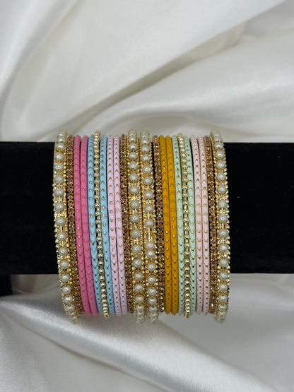 2.10 Pastel Metal Bangles Set