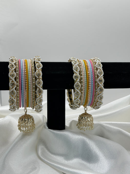 2.10 Pastel Metal Bangles Set