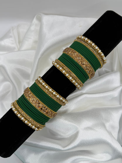 2.4 Pearl Metal Bangles Set