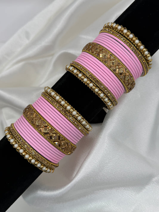 2.10 Pearl Metal Bangles Set