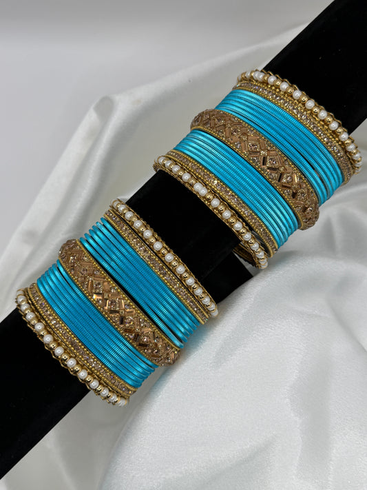 2.10 Pearl Metal Bangles Set