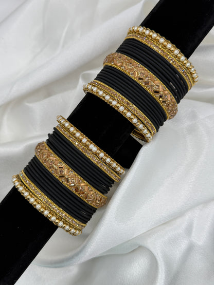 2.10 Pearl Metal Bangles Set