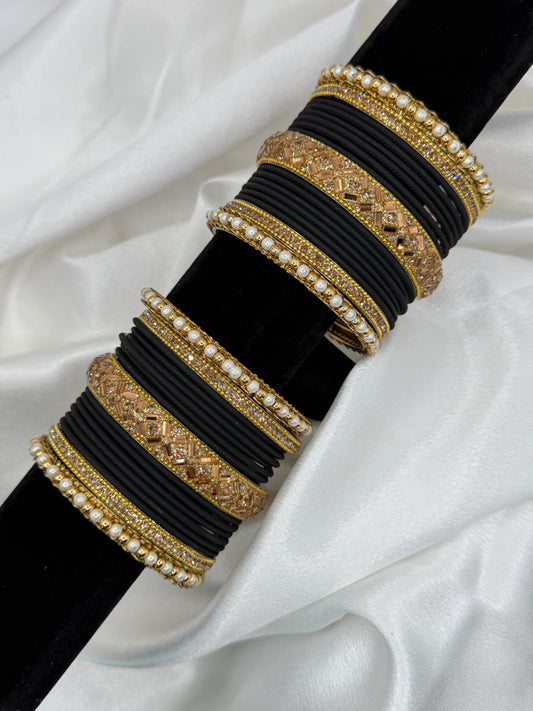 2.10 Pearl Metal Bangles Set