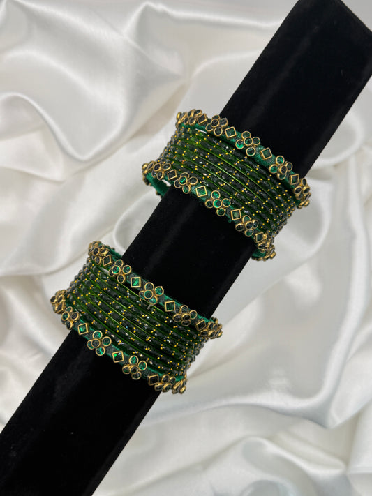 Phool Glass Bangles Set