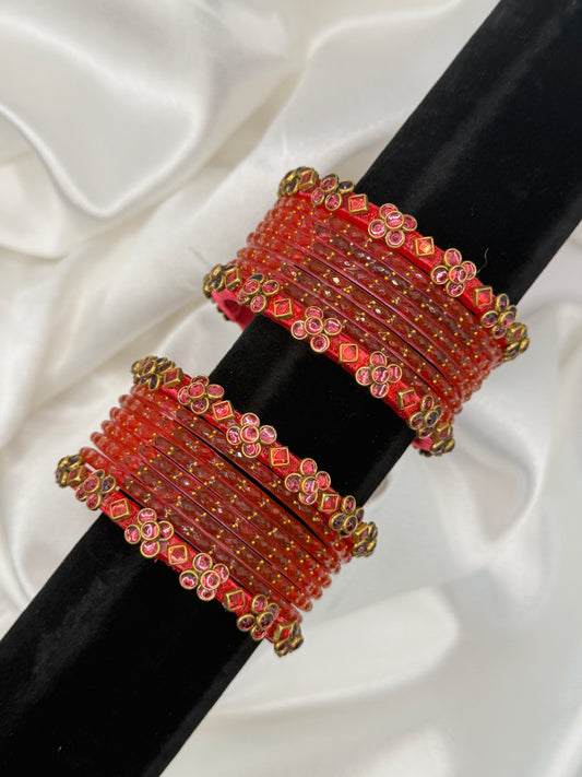 Phool Glass Bangles Set