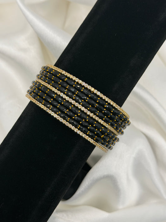 Crystal Rain Glass Bangles Set