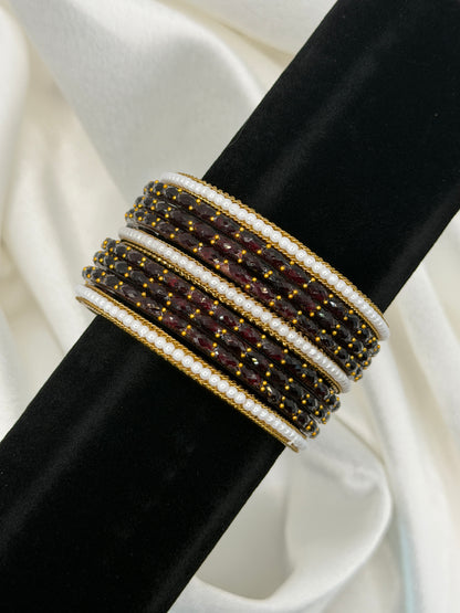 Pearl Rain Glass Bangles Set