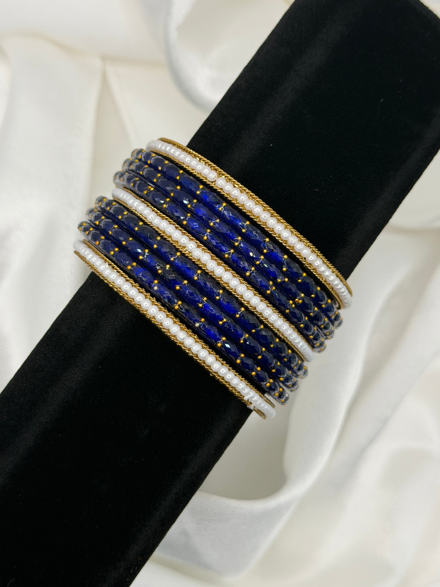 Pearl Rain Glass Bangles Set