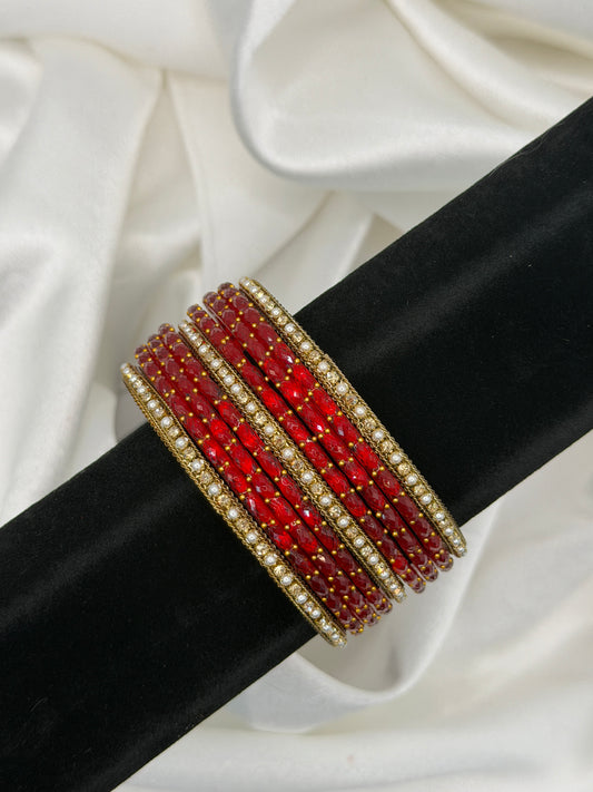 Shimmer Rain Glass Bangles Set