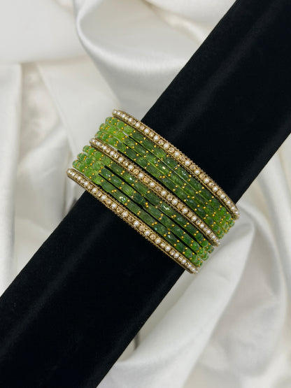 Shimmer Rain Glass Bangles Set