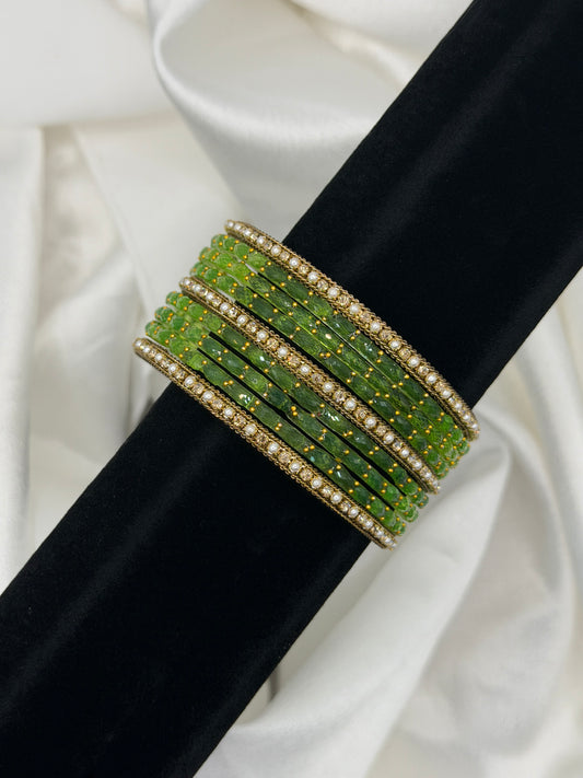 Shimmer Rain Glass Bangles Set