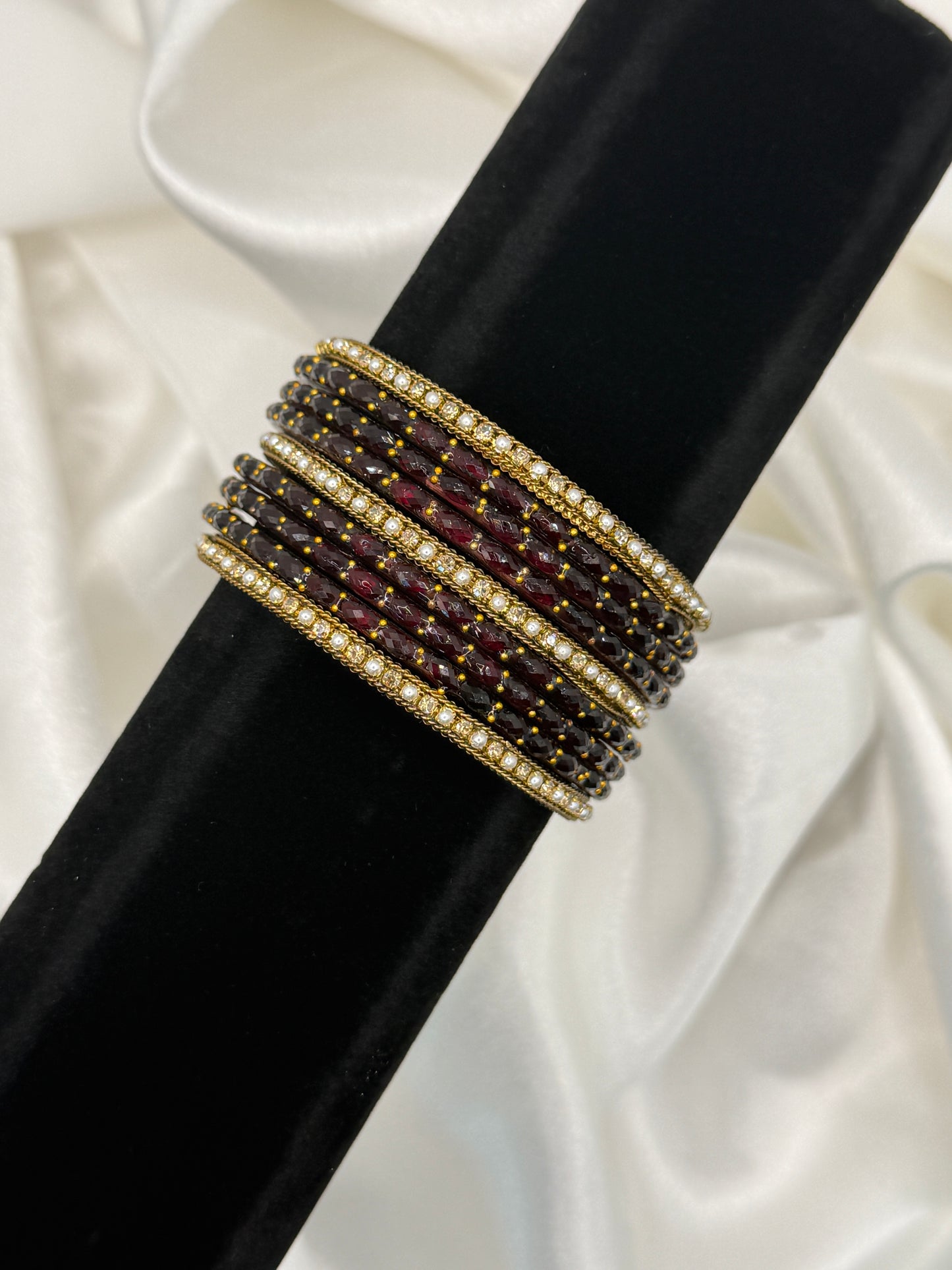 Shimmer Rain Glass Bangles Set