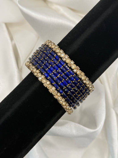 Spark Rain Glass Bangles Set