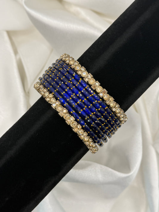 Spark Rain Glass Bangles Set