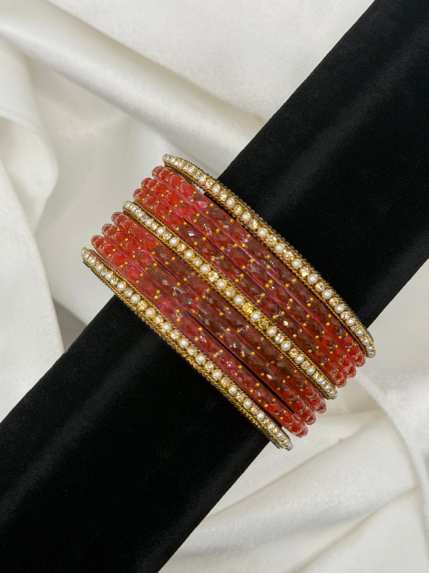 Shimmer Rain Glass Bangles Set