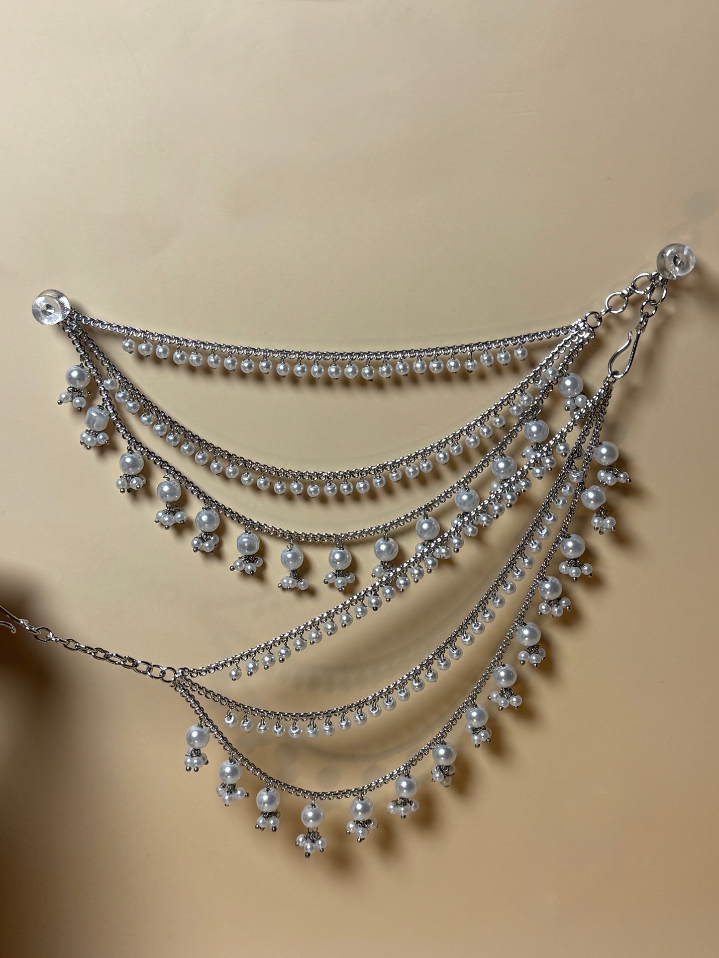 Pearl & Crystal Earring chains (Sahara)