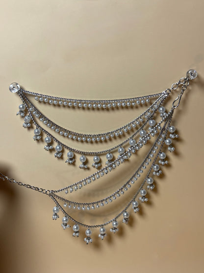 Pearl & Crystal Earring chains (Sahara)