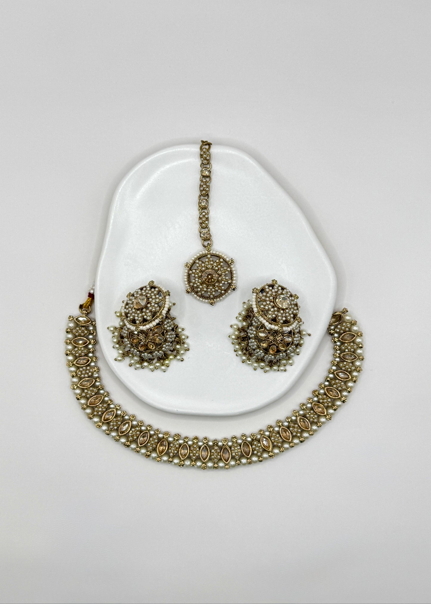 Pooja Pearl Necklace Set