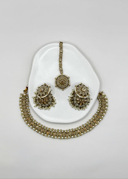 Pooja Pearl Necklace Set