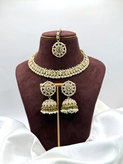 Pooja Pearl Necklace Set