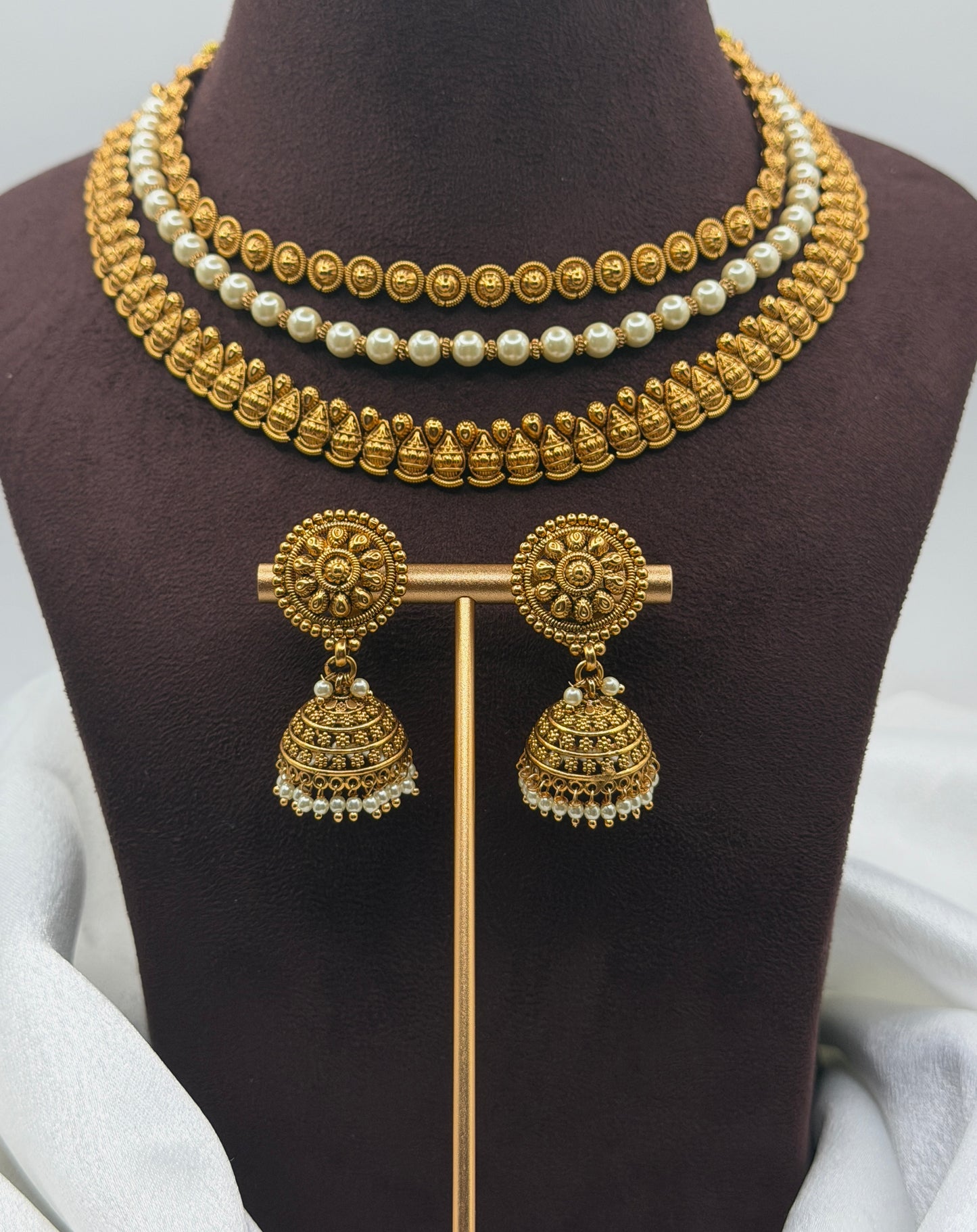 Classic Layered Gold-Plated Necklace Set