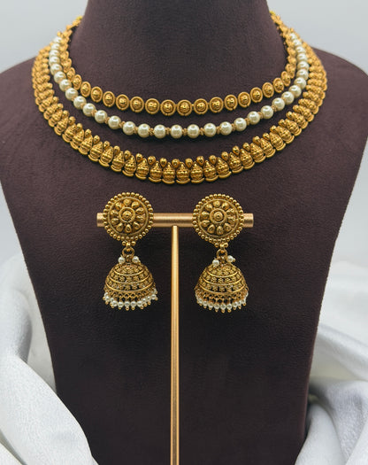 Classic Layered Gold-Plated Necklace Set