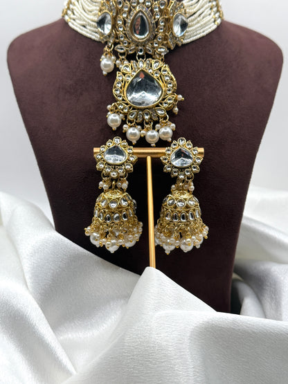 Kundan Choker Set with Jhumka