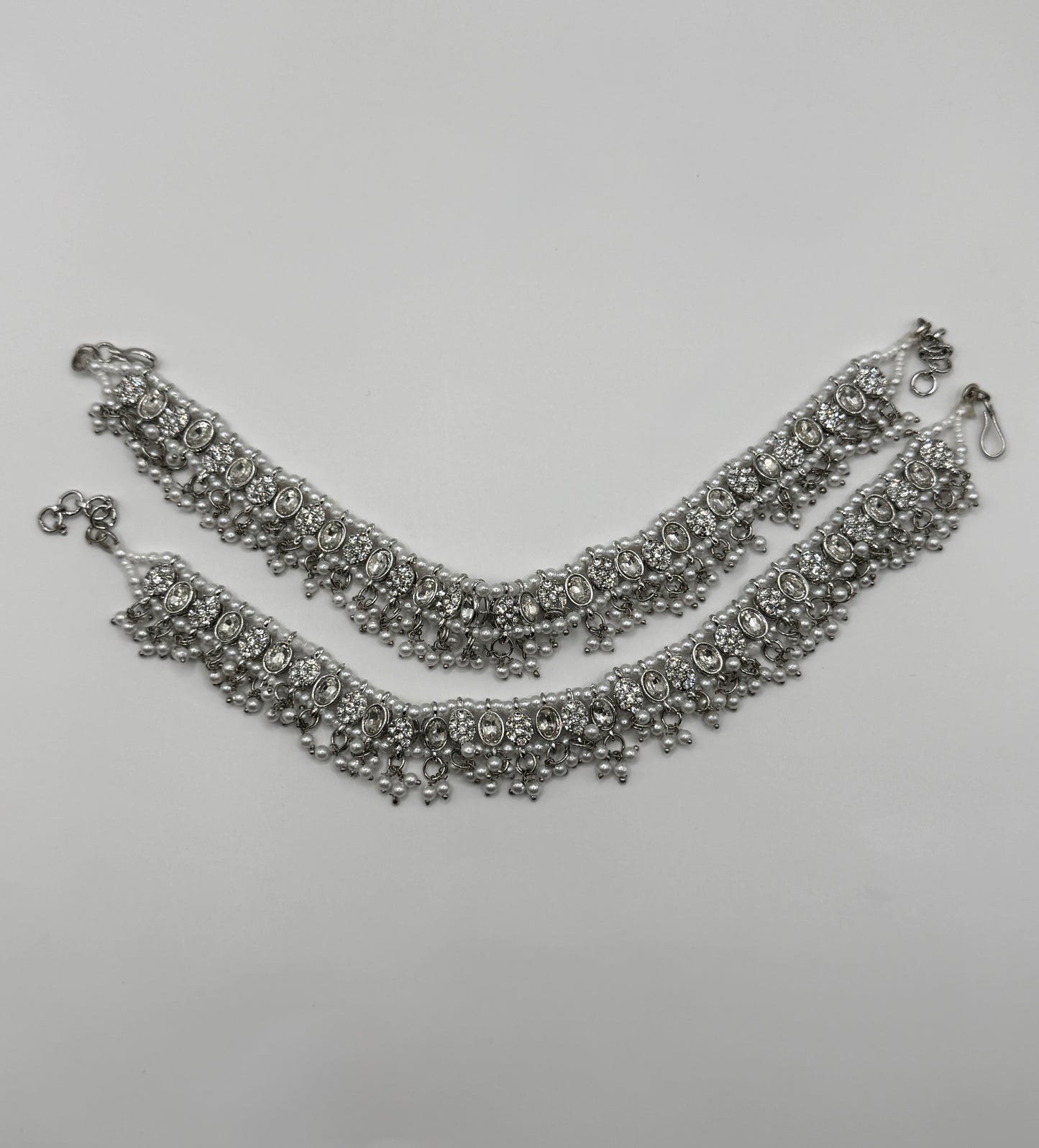 Sliver & White Anklets (Pauju/Payal)