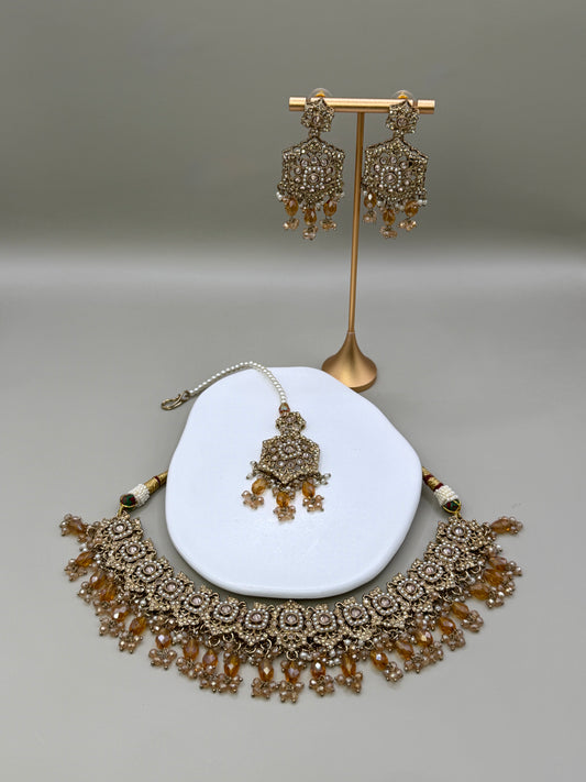 Anita  Golden Necklace Set