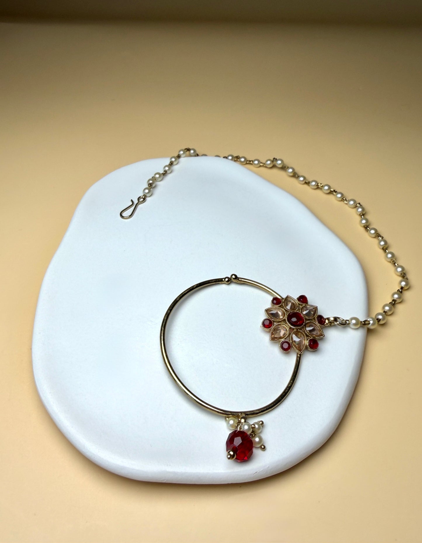 Antique Pearl Gold Nose Ring