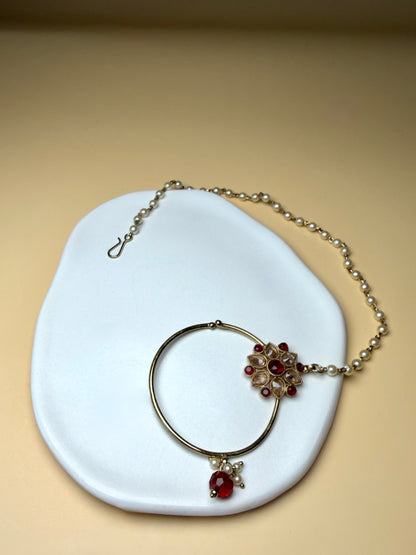 Antique Pearl Gold Nose Ring