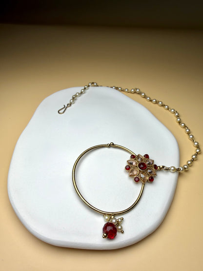 Antique Pearl Gold Nose Ring