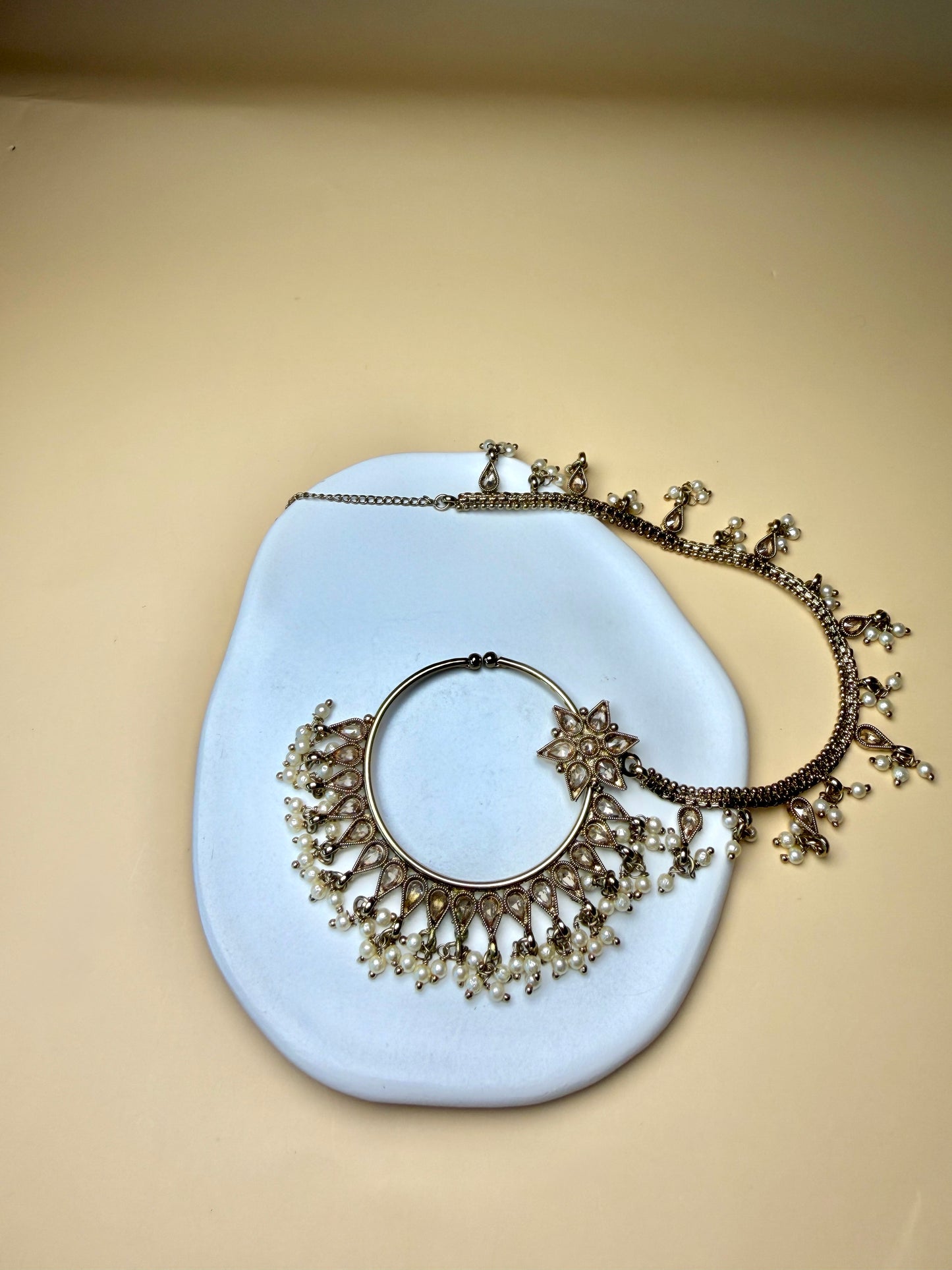 Golden Pearl Nose Ring