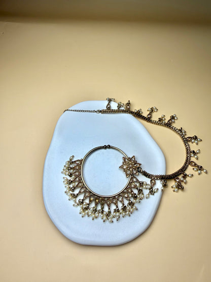 Golden Pearl Nose Ring