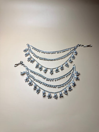 Pearl & Crystal Earring chains (Sahara)