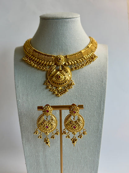 Royal 1 Gram Gold Necklace Set