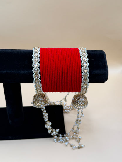 Classic Velvet Jhumka Bangle Set